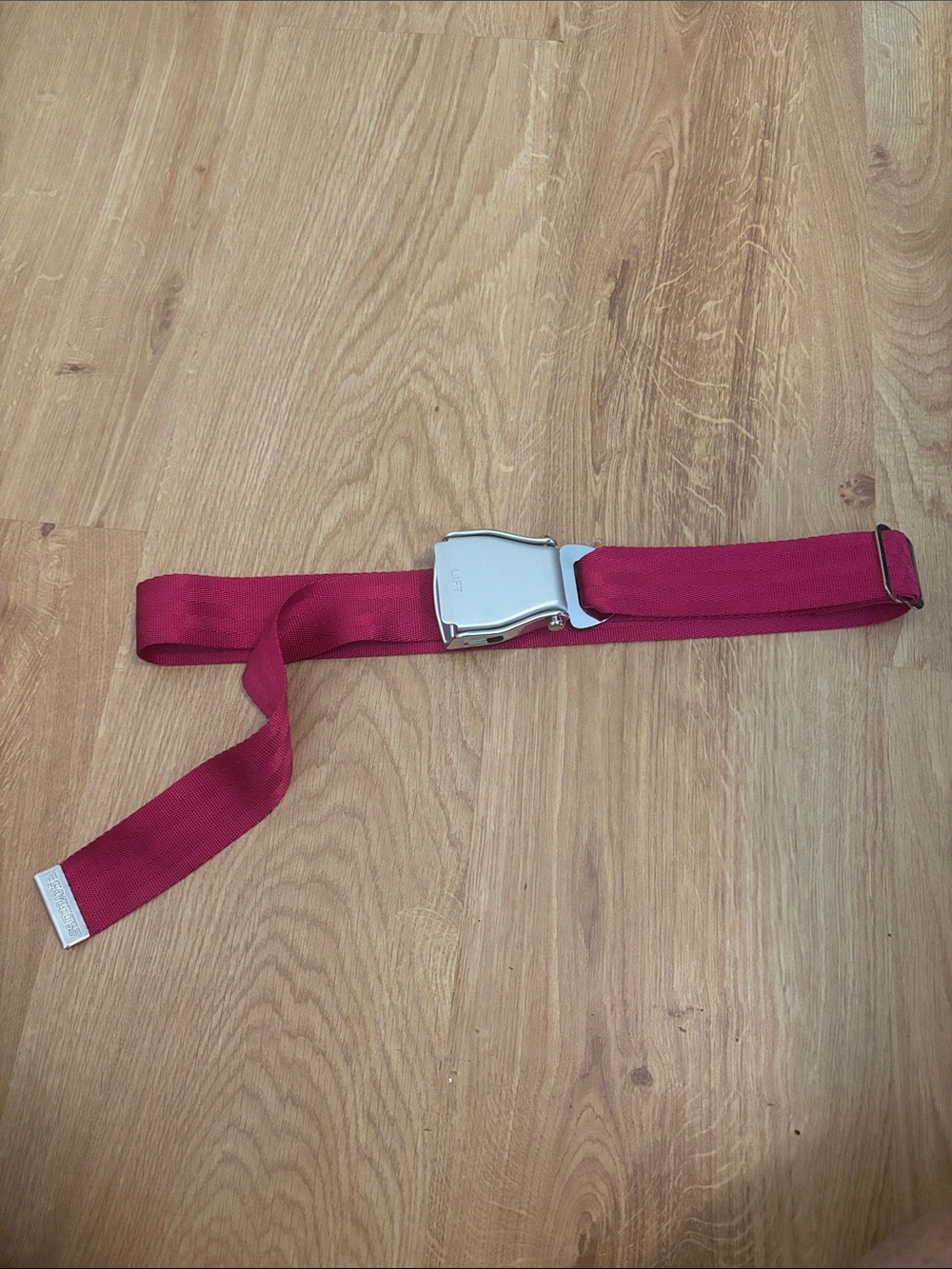 Seatbelt-Style Hit Pink Strap Belt